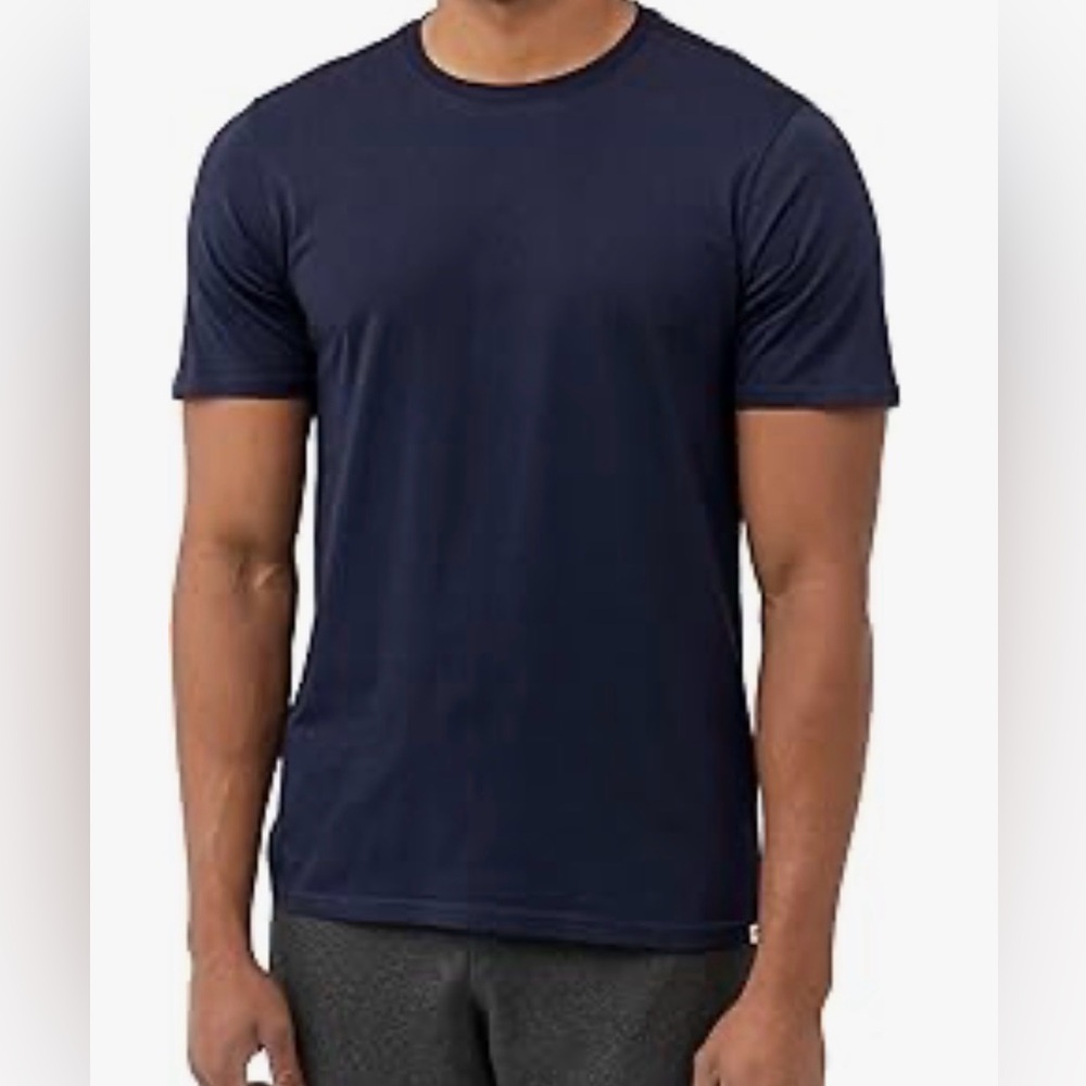 Pact Men Organic Cotton Softspun Standard Fit Crew Neck Navy Short Sleeve Tee M